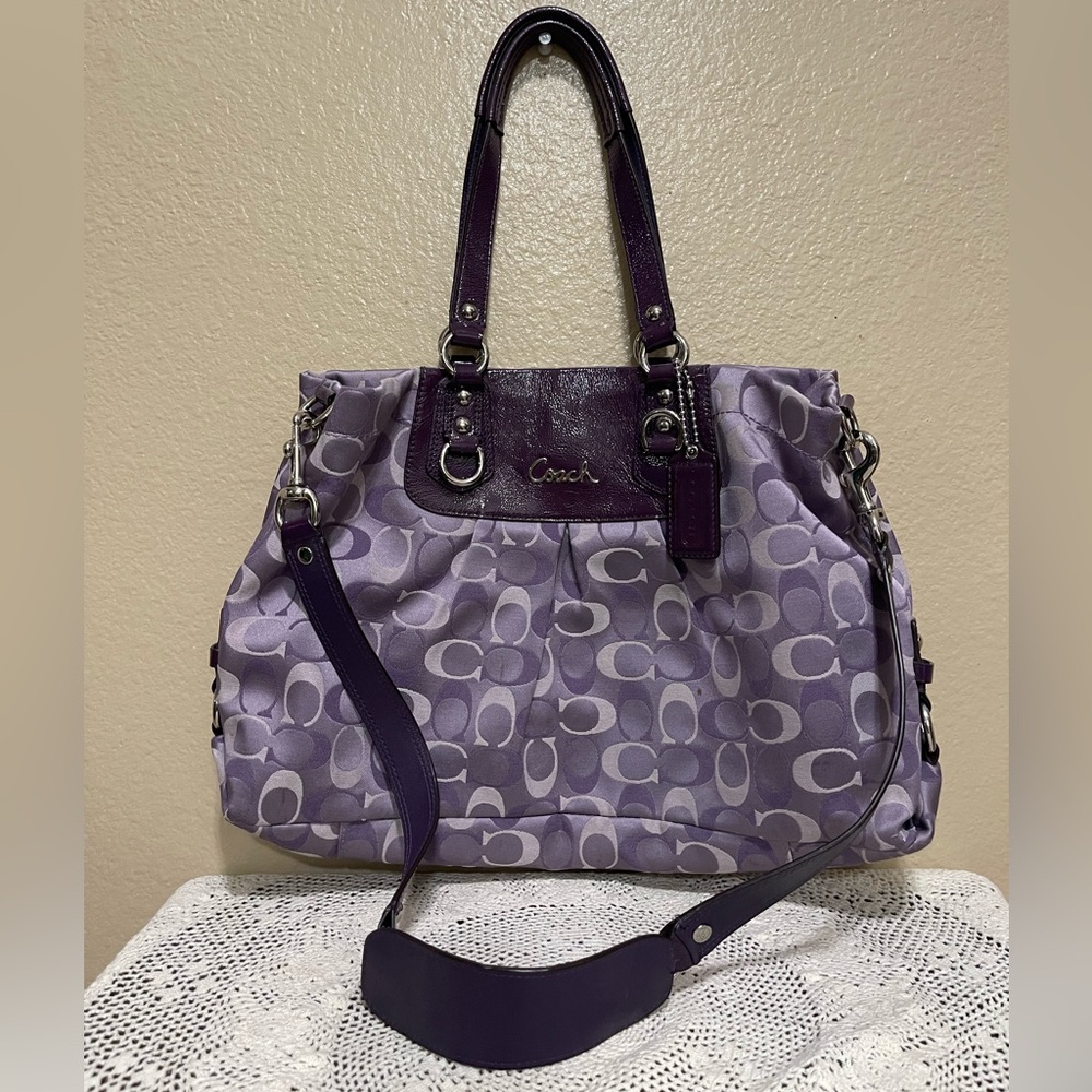 Coach Lavender and Plum Signature Tote